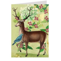 Deer and Flowers Card ~ England